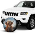 thumbnail image 2 of KAKALAD Beautiful Highland Cow 10 Spare Tire Cover Universal Vehicle Accessories Buckle Car Tools 17”in, 2 of 6