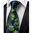 thumbnail image 4 of Corbata Barry.Wang Floral Azul Marino y Verde 150 cm x 8.5 cm, 4 of 9