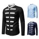 thumbnail image 5 of pstuiky Camisas de invierno de manga larga para hombre, Camisa informal de negocios con cuello redondo y manga larga con bloques de color a la moda para hombre Tops de hombre xxl, 5 of 9