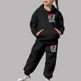 thumbnail image 6 of Girls Tracksuit Set Casual Fashion Hoodie and Jogger Cute Printed Pullover Tracksuit for Kids and Daily Wear, 6 of 7