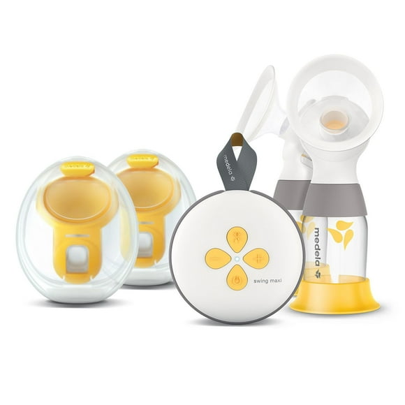 Medela Swing Maxi Pump Your Way Deluxe Bundle with Wearable In-Bra Collection Cups and PersonalFit Flex Breast Shields