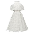 thumbnail image 1 of HKEJIAOI Liquidation d'Économies Robe à Franges Robes à Épaules Dénudées pour Femmes Mode pour Femmes Plume Sans Manches Robe de Soirée Robe de Fête Ourlet Grand Jupe Blanche, 1 of 6
