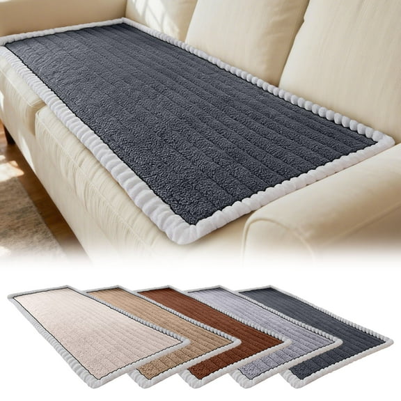 Plush Sofa Cushion 70X150Cm Winter Anti-Slip Washable Sofa Protector Cover For Leather Fabric Sofa Pet Families, Soft Flannel Fabric Thick Comfortable Warm For All Seasons,