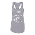 thumbnail image 2 of Wild Bobby I Love Jesus and Naps Inspirational/Christian Women Racerback Tank Top, Heather Grey, X-Large, 2 of 5