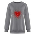 thumbnail image 4 of Baberdicy Sweatshirt for Women Valentine'S Day Women's Sweatshirt Crew Neck Red Heart Print Long Sleeve Casual Tops Pullover Sweaters for Women Grey, 4 of 4