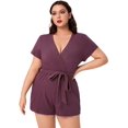 thumbnail image 1 of ORUYROP Women's Asymmetrical Solid Overlap Bodycon Workwear Skirt, 1 of 7