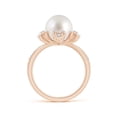 thumbnail image 2 of ANGARA South Sea Cultured Pearl Flower Ring with Diamonds in 14K Rose Gold for Women | June Birthstone, Birthday, Anniversary, Jewelry Gift for Women | Pearl Ring, 2 of 8