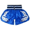 thumbnail image 3 of Hansber Kids Boys Boxing MMA Shorts Muay Thai Kickboxing Martial Arts Trunks Grappling Short Bottoms Blue L/160, 3 of 8