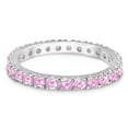 thumbnail image 2 of Pink Sapphire Eternity Ring Stackable Band 14k White Gold (0.73ct), 2 of 3