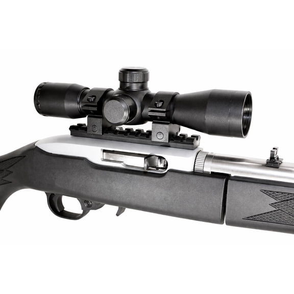 Trinity 4x32 Rifle Scope with Mount & Rings for Ruger 10/22 | Mil-Dot Optic Picatinny Rail Black