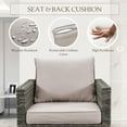 thumbnail image 6 of PARKWELL Contemporary Outdoor Swivel Rocking Chair Set of 2,Patio Wicker Swivel Lounge Glider Chair for Porch Balcony Yard,Gray/Beige, 6 of 8