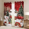thumbnail image 2 of Castle Fairy Xmas Snowman Deer Black Out Curtains for Preppy Children Teens,Retro Red Truck Curtains Pack Of 2 (42X63 Each),Rustic Cabin Bedroom Curtains,Merry Christmas Room Decor, 2 of 6