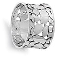 thumbnail image 4 of Wide Cracked Nugget Wedding Ring .925 Sterling Silver Modern Band Jewelry Female Male Unisex Size 7, 4 of 4