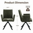 thumbnail image 2 of Kidol & Shellder Comfy Office Chair Swivel Desk Chair No Wheels Computer Chair Vanity Chair with High Back & Armrests for Home Office Makeup Room, Green, 2 of 7