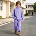 thumbnail image 2 of Jalioing Mock Neck Sweatshirt for Kids Casual Fashion Solid Color Long Sleeve Pullover Fall Winter Tops for Boys Girls, 2 of 9