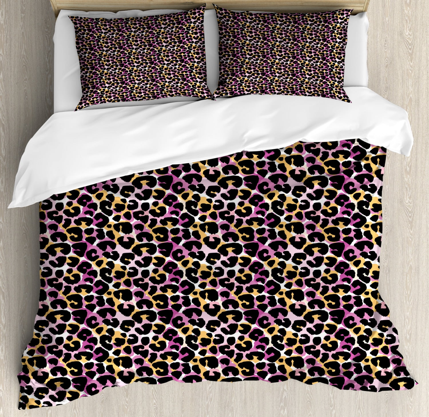 Leopard Print King Size Duvet Cover Set, Abstract Wild Exotic Animal ...