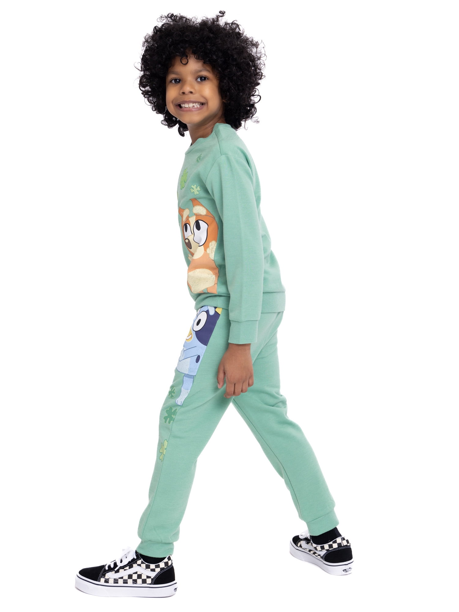 Bluey Toddler Girls St. Patrick's Day Pullover and Joggers Set, 2-Piece