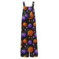 thumbnail image 7 of WTOBBY Women's Sleeveless Cotton Romper with Halloween Print, Casual Overalls Featuring Adjustable Straps, Pockets, Comfy Fit for Summer, Cute and Stylish,Light PurpleXL, 7 of 7