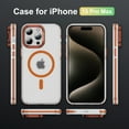 thumbnail image 3 of Clear Magnetic Case for Apple iPhone 14 Pro Max, Compatible with Magsafe Slim Bumper Hybrid Protection Transparent Not-Yellowing Kickstand Phone Case for iPhone 14 Pro Max, Orange, 3 of 9