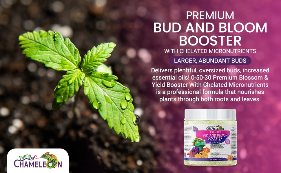 Funny Chameleon 0-50-30 Premium Bud and Bloom Booster with Chelated Micronutrients for Use in Soil and Hydroponics, Super Concentrated, Flower Fuel (2 LBS)