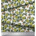 thumbnail image 3 of Soimoi Crepe Silk Fabric Leaves & Floral Block Printed Craft Fabric by The Yard 42 Inch Wide, 3 of 3