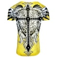 thumbnail image 2 of Konflic NWT Men's Giant Cross Graphic MMA Muscle T-shirt - Yellow, Large, 2 of 2