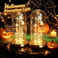 thumbnail image 5 of Halloween Tabletop Ghost Glass Lantern, Spooky Ghost Ornament LED Light for Home Party Decor, 5 of 6