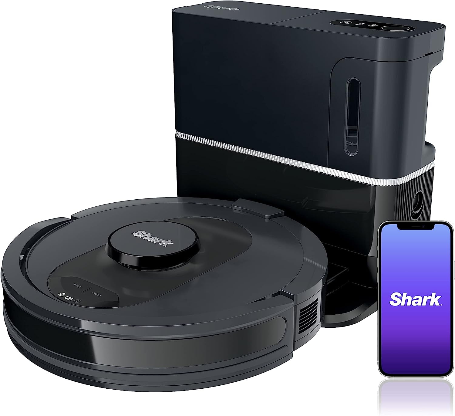Restored Shark R-AV2501S HEPA Self-Empty Base, Bagless, 30-Day Capacity LIDAR Navigation Perfect for Pet Hair AI Robot Vacuum, Black - (Refurbished)