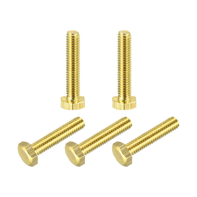 Unique Bargains Brass Hex Bolts, M4x20mm 5 Pack Fully Thread Grade 4.8 Machine Screws