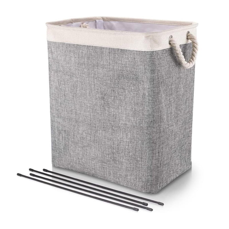 DYD Slim Laundry Basket with Handles Collapsible Linen Hampers for Bedroom Storage Built-in Lining with Detachable Brackets Well-Holding Foldable Laundry Hamper for Toys Clothing Organization
