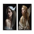 thumbnail image 2 of Designart "Renaissance Angel Celebration of Innocence IV" Fashion Woman Framed Wall Art Set Of 2 - Glam White Framed Wall Art Set Of 2, 2 of 6