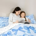 thumbnail image 5 of Feelyou Fashion Cartoon Bow-tie Twin Comforter Sets, Blue Butterfly Knot Bedding Set, 2pcs, 5 of 8