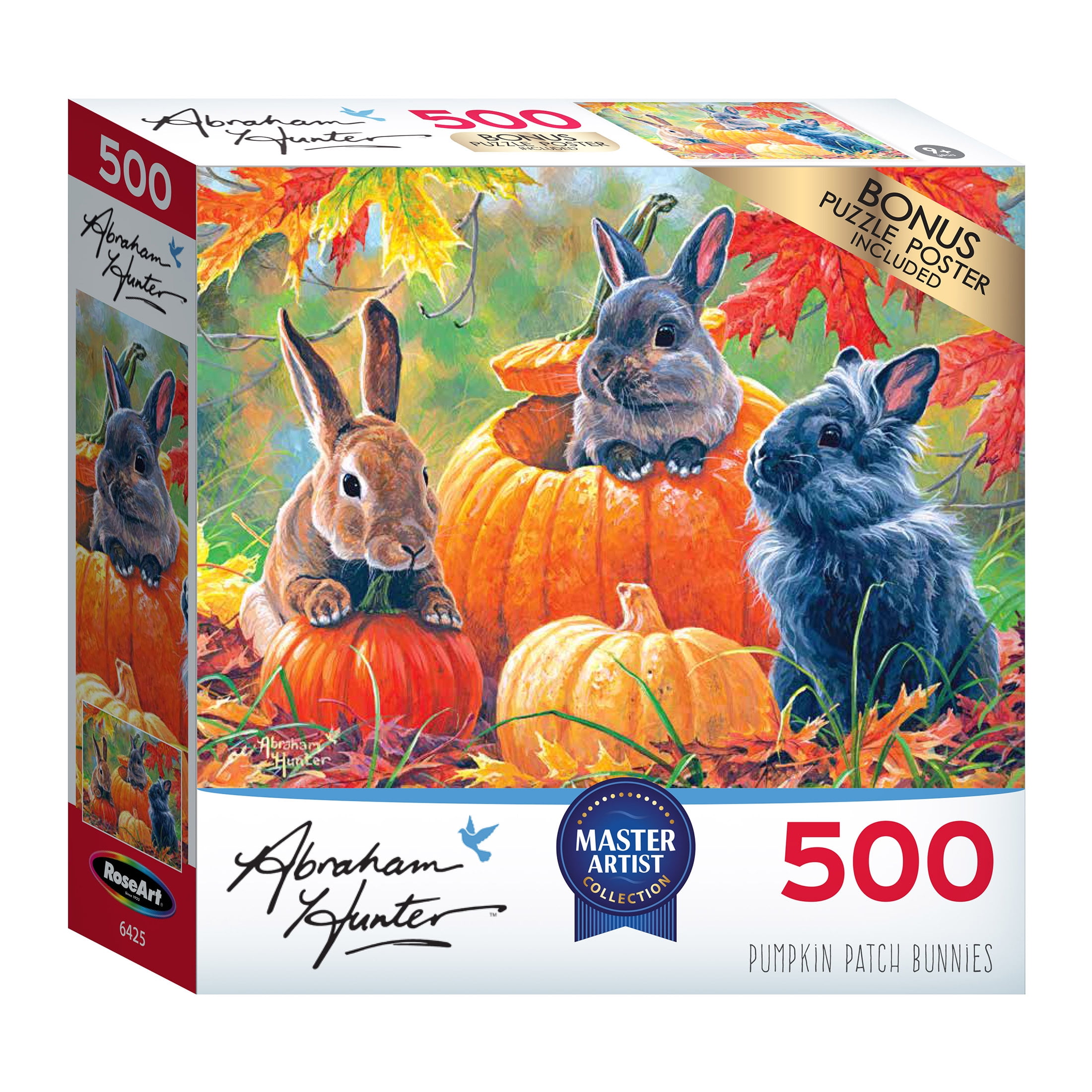 Cra-Z-Art Abraham Hunter 500-Piece Pumpkin Patch Bunnies Jigsaw Puzzle