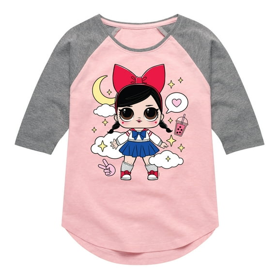 LOL Surprise! Dolls - Fanime Kawaii - Toddler & Youth Girls Raglan Graphic T-Shirt