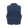thumbnail image 5 of Plus Size Tank Tops for Women Washed Button Down Cropped Denim Vest Tops Summer Tops, 5 of 8