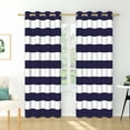 thumbnail image 2 of Nanqianyi Navy Blue Striped Blackout Curtains, Room Darkening Thermal Insulated with Grommet Window Drapes for Bedroom 2 Panels Per Set 52"x63", 2 of 10