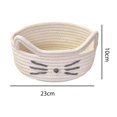 thumbnail image 3 of Cesta de algodón con forma de gato de dibujos animados, contenedor de cosméticos, adorno decorativo, gatito moderno Blanco lechoso, 3 of 9