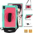 thumbnail image 4 of SOATUTO for TCL TABMAX/TCL TAB 10 NXTPAPER 5G 10.4"with 360° Kickstand/Shoulder and Hand Strap Shockproof Kids Friendly Case for Nokia T20/Nokia T21/TCL Tab Pro 5G 9198S 10.36 inch(Green+Pink), 4 of 5