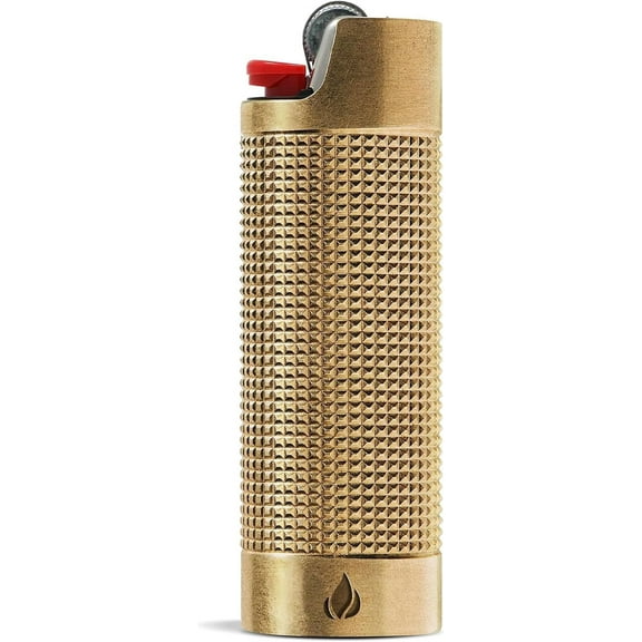 Lighter USA - Brass Gold Sleeve Case for BIC Lighter