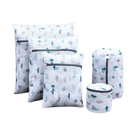 

5 Pcs Mesh Laundry Bags with Zipper for Washing Machine Underwear Blouse Stocking Lingerie Bra Laundry Bag
