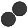 thumbnail image 1 of Paquete de 2 posavasos de silicona para bebidas, posavasos redondos negros con bandeja profunda, tapete para tazas con diseño acanalado, lavable resistente al calor, 1 of 5