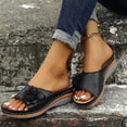 thumbnail image 5 of Zefriona Women's Summer Wedge Sandals Slip On Floral Perforated Open Toe Casual Beach Shoes Black Size 8, 5 of 10