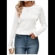 thumbnail image 2 of Camisetas de Larga para Mujer, Blusa Informal Holgada de Punto Acanalado con Cuello Redondo, Jersey de Moda para Otoño. L, 2 of 7