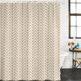 thumbnail image 4 of 54x78 Inch Shower Curtain Decorative Simple Line Linen Texture Bathtub Bath Curtains Fabric Waterproof Bathroom Decor, Beige Modern Art Geometric Small Stall Shower Curtain Set with 12 Hooks, 4 of 7