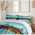 thumbnail image 6 of Ambesonne Urban Duvet Cover Set, Ferril Lake at Morning, 2-Calking, Sky Blue Yellow Orange, 6 of 7