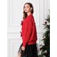 thumbnail image 3 of Suéteres con lazo bonitos para mujer, suéteres navideños rojos informales, modernos, cálidos, de manga larga, prendas de punto básicas para otoño e invierno, ropa de calle, 3 of 5