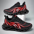 thumbnail image 6 of Men's Breathable Mesh Chunky Sneakers, Lightweight Lace-Up Running Shoes with Flame Design, Non-Slip Hollow Out Thick Sole Footwear for Gym, Walking, and Streetwear, 6 of 7