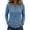 Blue, variant on Womens Casual Ribbed Knit Cardigan Brushed Fabric Crew Neck Long Sleeve Solid Button Down Top Green 3XL