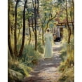 thumbnail image 2 of Kroyer, Peter Severin 12x14 Gold Ornate Wood Framed with Double Matting Museum Art Print Titled - Marie In The Garden, 2 of 4