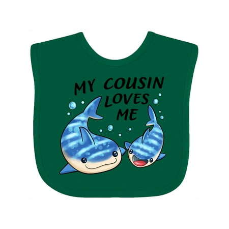 

Inktastic My Cousin Loves Me- Whale Shark Gift Baby Boy or Baby Girl Bib